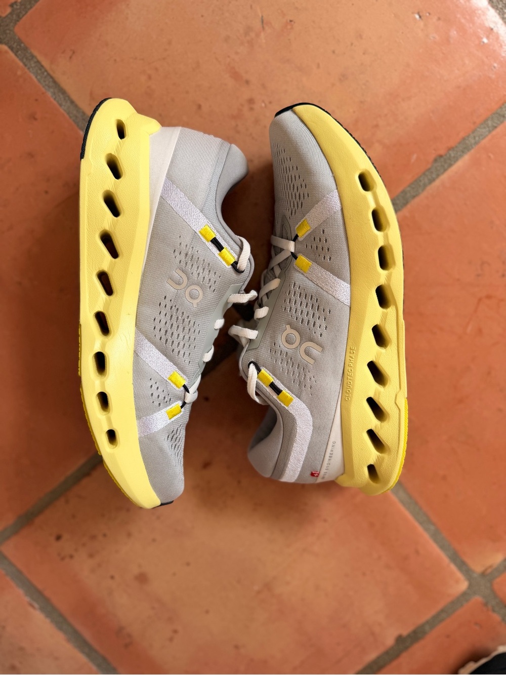 On Running Women's Sneakers in Gray and Yellow